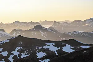 Remnants: Mountain panorama with remnants of snow from the