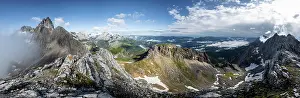 Garmisch: Mountain panorama, view from the summit of the western