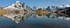 Department: Mountain panorama with water refelction in Lac Blanc
