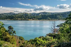 Torrent: Mountain range behind Torrent Bay, Abel Tasman Coastal