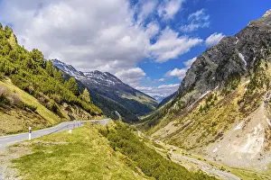 Place: Mountain river in Alps covered with snow