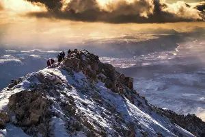 Mountaineer: Mountaineers in Sayan mountains. Bordor of Russia
