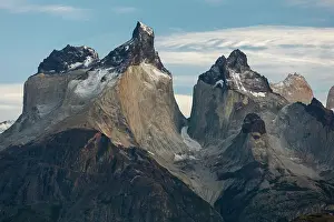 Paine: Mountains Cuernos del Paine in the evening light