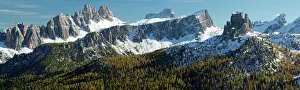 Larix: Mountains - Dolomites in late autumn looking south-eastwards