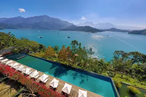 250119: Mountains and hotel swimming pool at Sun Moon