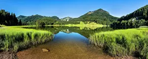 Mangfall: Mountains reflected in Lake Spitzingsee, Mangfall