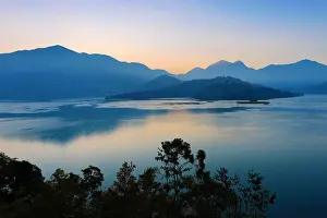 250119: Mountains at Sun Moon Lake at sunrise, Yuchi