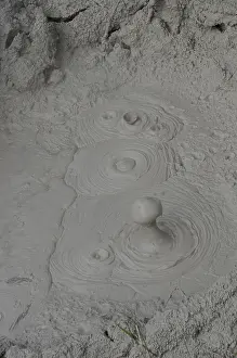 Boiling: Mud Pit - steam bubble bursting from mud - Orakei
