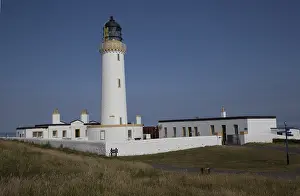 Mark Boulton: Mull of Galloway lighthouse against blue sky, Drumore