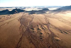 Namibian: NAMIB DESERT - Aerial of Dry river courses
