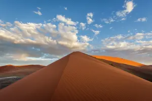 Sesriem: Namib Naukluft Park sand dune at sunset, Namibia