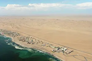 Swakopmund: Namibia - Aerial view of holiday resorts along