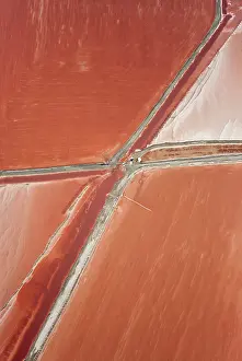 Works: Namibia - Aerial view of saline water at the salt