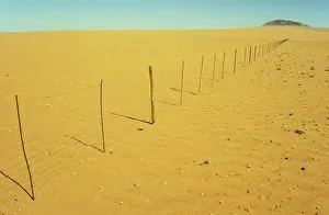 Solitaire: Namibia - Dry Season - fence separating farmland