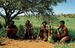 Bushman: Namibia - A group of Kung Bushmen / San in the