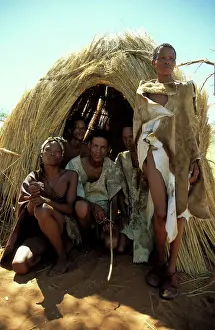 Bushman: Namibia - A group of young Kung Bushmen / San at