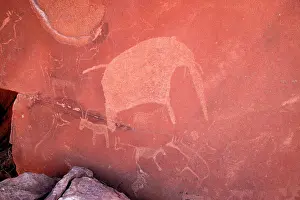 Engraving: NAMIBIA - Rock engraving of elephant