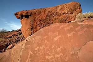 Engraving: NAMIBIA - Rock engravings of wildlife