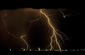 Keetmanshoop: Namibia - thunderstorm and lightning over the town