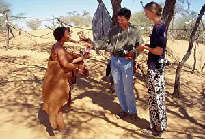 Bushmen: Namibia - tourists with bushmen