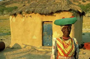 Traditionally: Namibia - Traditionally dressed Herero woman at
