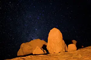 Camping: Namibia, Usakos, Orange light from campfire