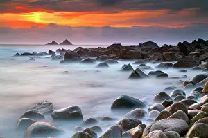 Brisons: Nanjulian - view towards the Brisons - Sunset