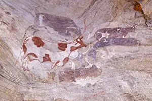 210519: Neolithic rock painting, cattles, Tin Todouft, Iheren-Tahila