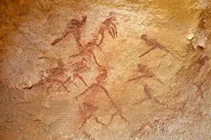 210519: Neolithic rock painting, group of hunting people