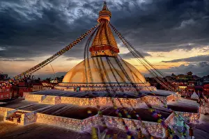District: Nepal, Himalaya, Kathmandu, Bodnath Stupa, Buddha