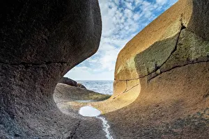 Underground: Nesv gh lo rock formation, cave on the coast, Sokndal