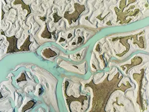 Meandering: Network of channels and streams at low tide