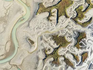Tides: Network of channels and streams at low tide
