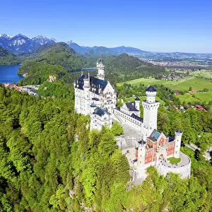 Quadrilateral: Neuschwanstein Castle Aerial View Architecture Alps