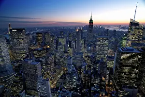 Plaza: New York City - Manhattan - at dusk from 30 Rockefeller