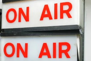 Signs: New York City, New York, USA. Vintage On Air signs