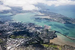 Auckland: New Zealand - aerial view of Auckland including