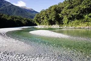 Haast: New Zealand - Haast River below Blue Pools Gates of Haast