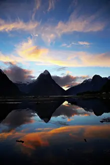Milford: New Zealand, South Island, Fiordland, Sunset
