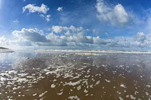 Waves: North Sea, coastline on a sunny autumn day, Island
