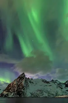 Estuary: Northern Lights or Aurora Borealis over Reinefjord