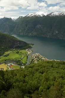 Flaam: Norway, Aurland near Flam. Stegastein Overlook