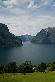 Flaam: Norway, Aurland near Flam. View of Aurland