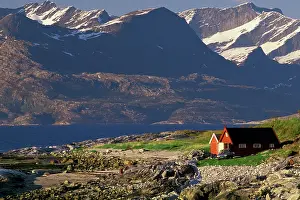 Truck: Norway, Bodo. Red house on Folda Sound