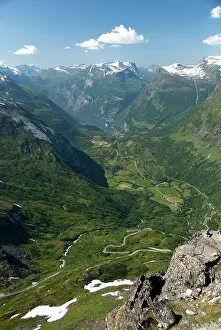 Cruising: Norway, Geiranger. View of the port of Geiranger
