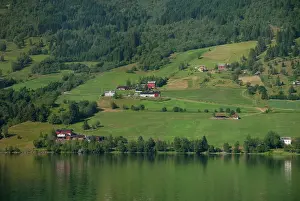 Lakeside: Norway, Hornindal. View from scenic by-way