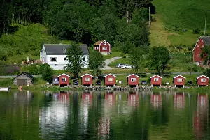 Lakeside: Norway, Hornindal. View from scenic by-way