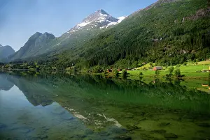 Lakeside: Norway, Hornindal. View from scenic by-way