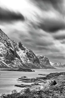 Hollice: Norway, Lofoten Islands. Fjord at Mount Himmeltinden