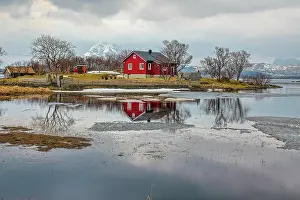 Hollice: Norway, Lofoten Islands. View across Indrepollen Lake